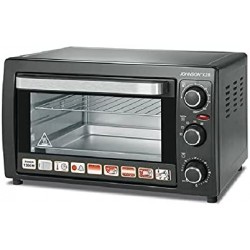 JOHNSON X28 Forno Elettrico ventilato 28lt 1300W Grill Termostato Max 230° Timer Griglia Doppio vetro Colore Nero