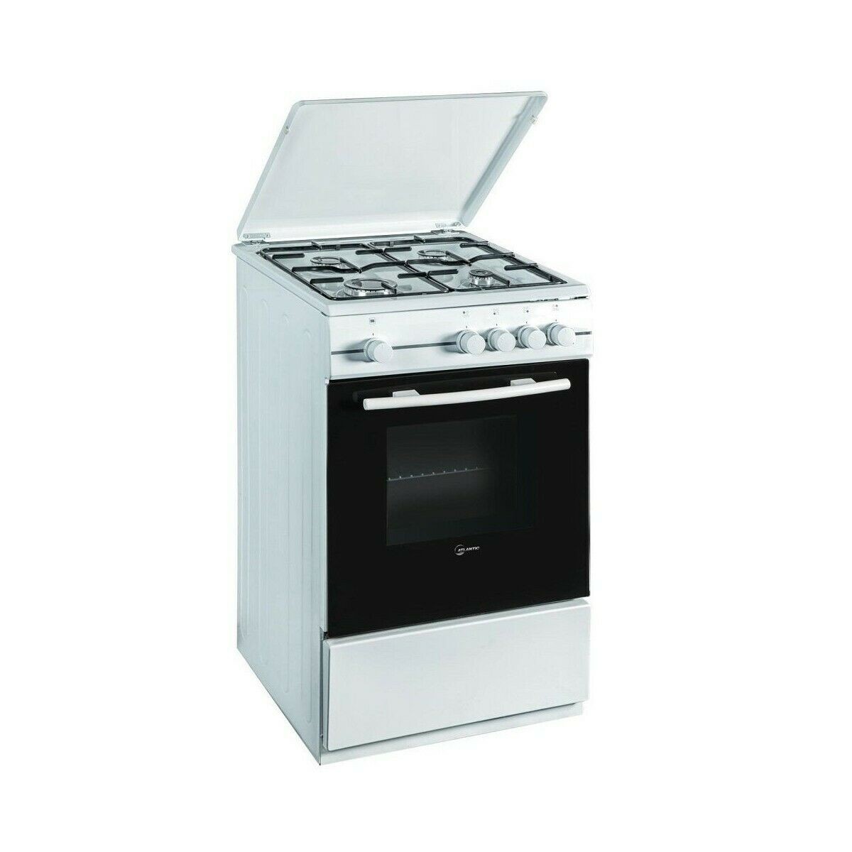 ATLANTIC ATGC66E 4 fuochi Forno gas e grill elettrico griglie smaltate  Misure H85xL60xP60 cm Colore bianco
