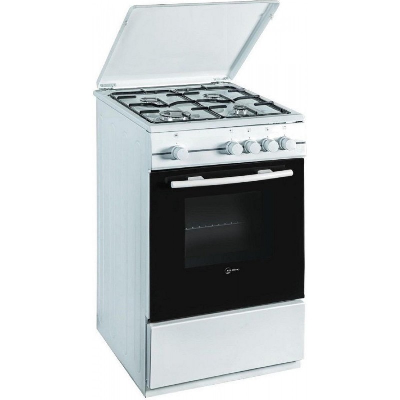 ATLANTIC ATG55 Cucina Gas 4 fuochi Forno gas 50l Ghisa smaltate Misure  H90xL50xP50 cm Colore bianco
