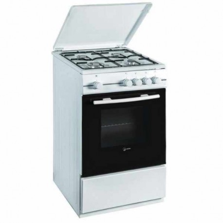ATLANTIC ATGC66E Cucina gas 4 fuochi Forno gas 62l Griglie ghisa smaltata Termostato Misure H85xL60xP60 cm Colore bianco