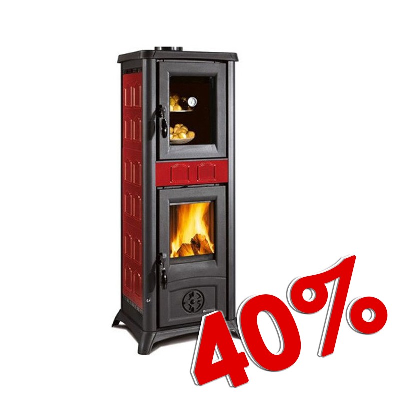 Stufa legna Nordica GEMMA Forno Bordeaux 7111700 - Tettone srl