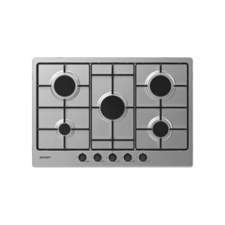 ZEROWATT ZHV7CX  Piano cottura Gas 5 fuochi Griglie smaltate Accensione elettrica Misure 75x50cm Inox