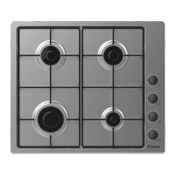 CANDY CHW6LBX Piano cottura 4 fuochi Acciaio Inox Manopole laterali Misure L60xP51 cm Colore Inox